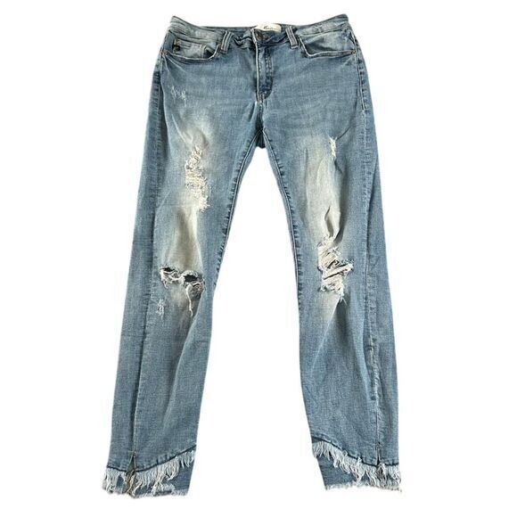KanCan‎ Skinny Jeans Women's Size 11/29 Light Blue Denim Distressed Ripped Pants - Picture 1 of 11